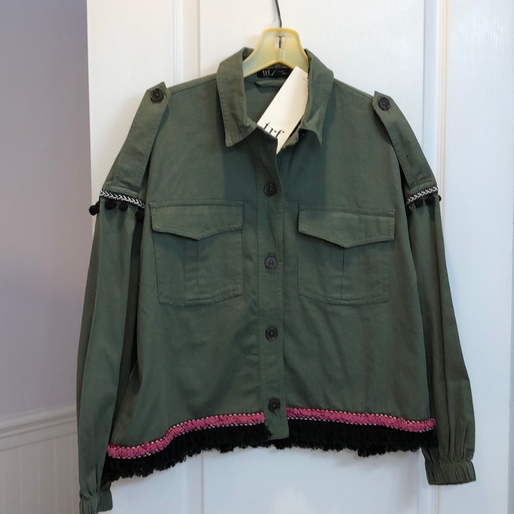 NWT Zara Fringe Embroidery Jacket.